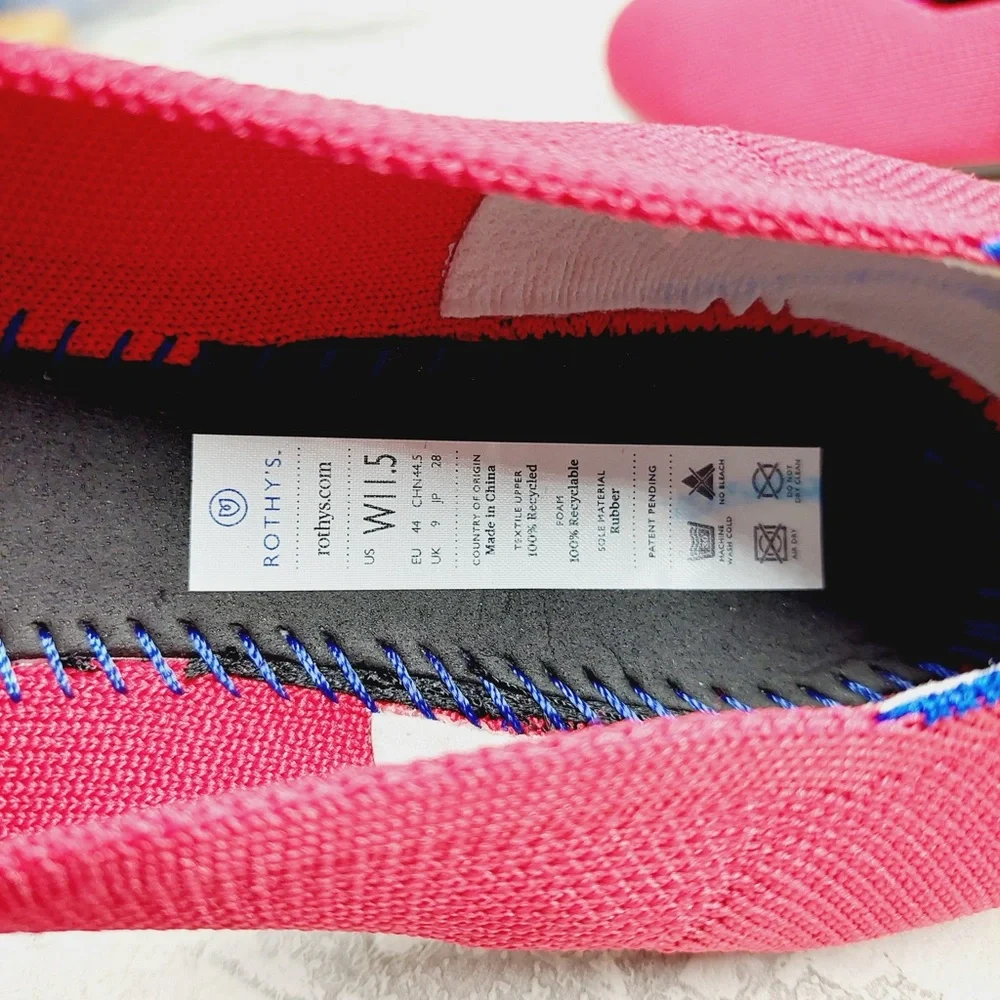 NEW Rothy's The Flat Red Knit Round Toe Slip On Loafers F168